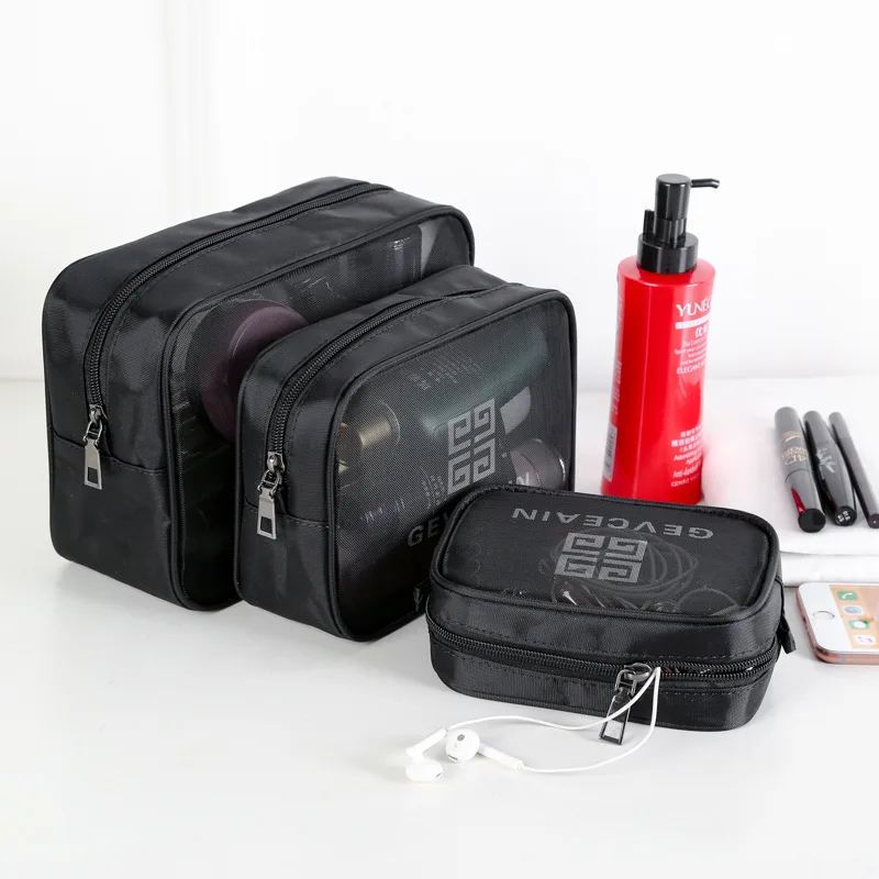 

Large capacity cosmetic bag portable cosmetic case Mesh Cosmetic Bag sundry storage bag