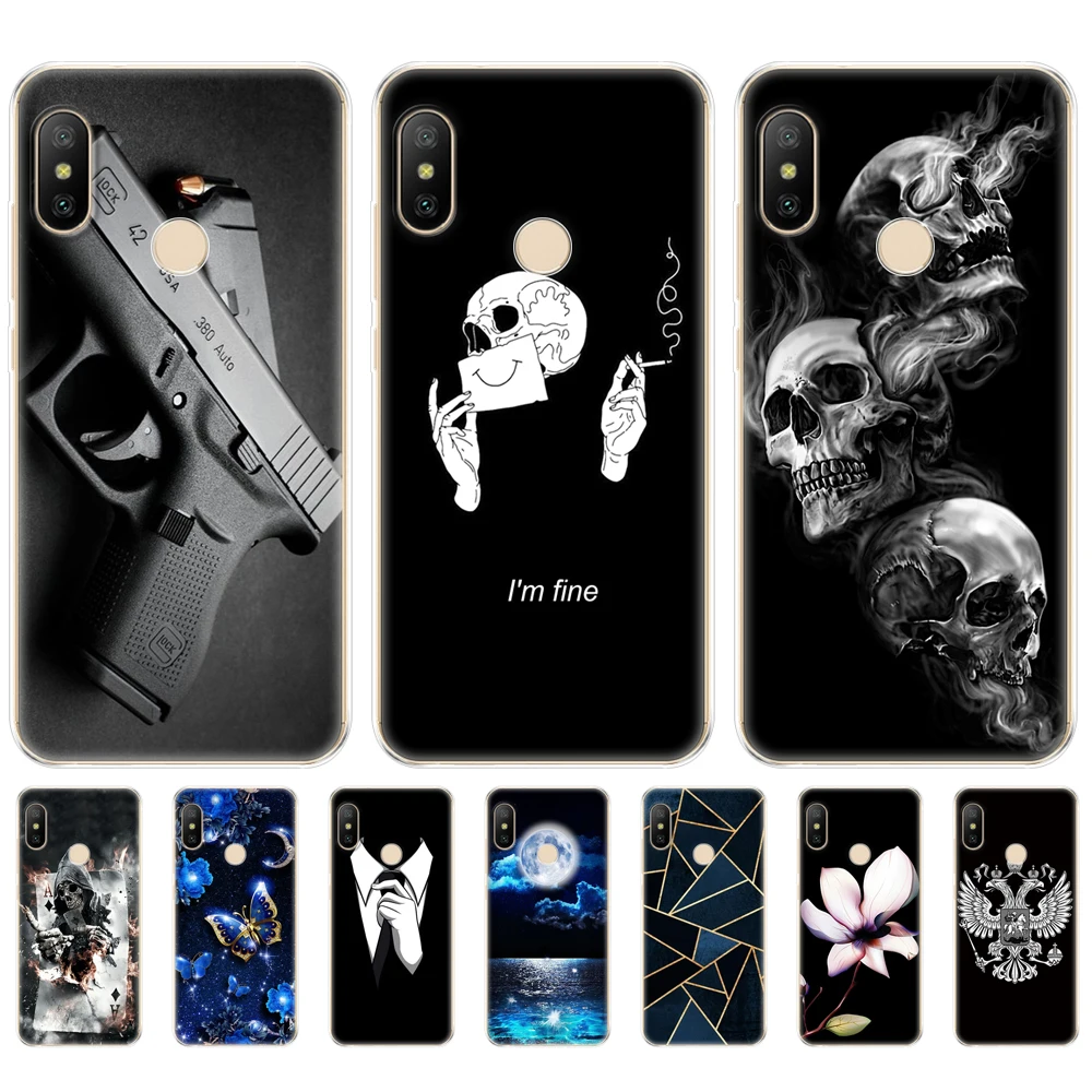 Силиконовый чехол для xiaomi MI A2 LITE с полной защитой мягкая задняя крышка из ТПУ