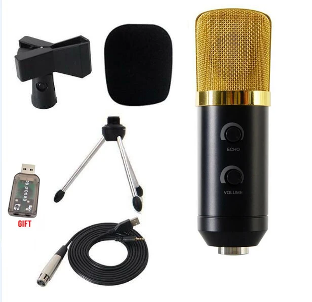 black MK-F100TL проводной микрофон USB конденсаторный звукозаписывающий микрофон с подставкой для общения пение караоке ноутбук Skype - Цвет: black