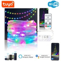tuya wifi smart led light string outdoor lamp for holiday christmas party waterproof lights works with alexa and google home