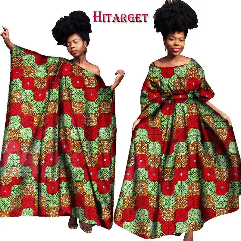 Винтажные африканские платья для женщин Bazin Riche Kanga одежда большой халат Vestidos Dashiki Африканские Восковые платья с принтом Одежда WY1701 - Цвет: 15