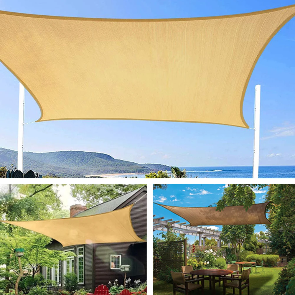 

Sun Shade Sail Rectangle Beige UV Sun Protection Sun Shades Canopy With 4 Ropes For Outdoor Garden Yard Patio Lawn Dropshipping
