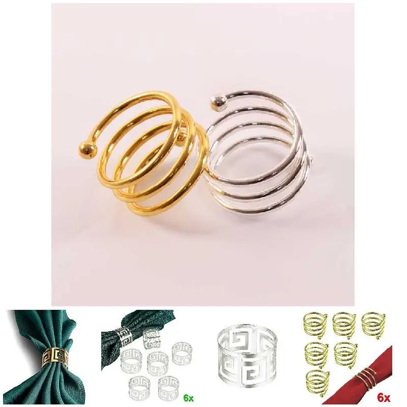 

6pcs Serviette Rings Napkin Holder West Dinner Towel Napkin Ring Party Decoration Table Decoration Kitchen Accessories Cocina