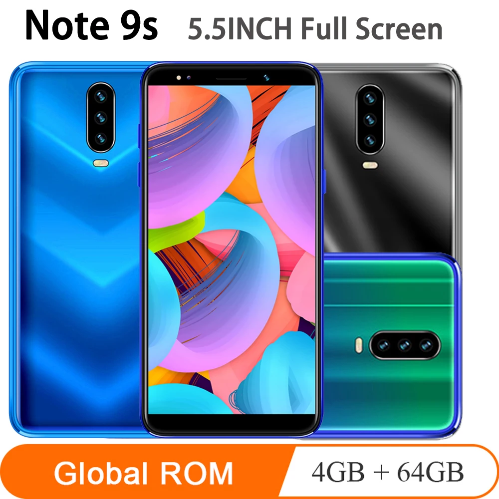 Note 9s смартфон с 5 дюймовым дисплеем четырёхъядерным процессором MTK6580 ОЗУ 4 Гб ПЗУ 64