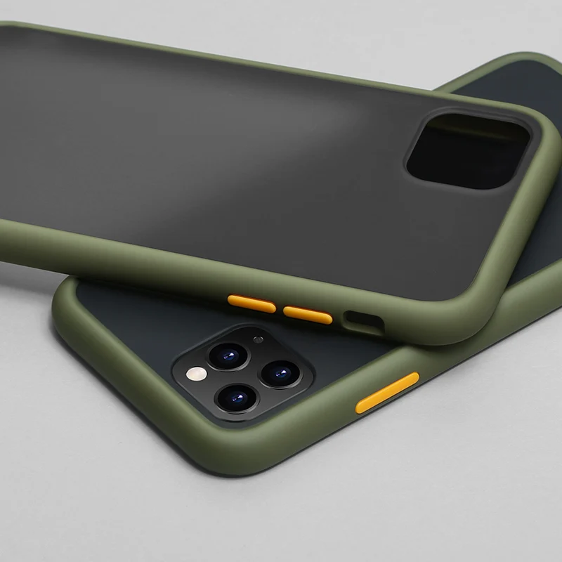 

Mint Simple Matte Bumper Phone Case for iphone 11 Pro XR X XS Max 12 Shockproof Soft TPU Silicone Clear Case Cover