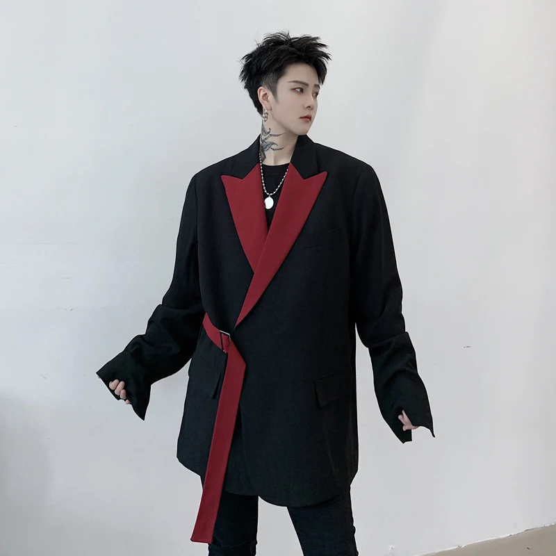 Мужской повседневный Блейзер на скрытых пуговицах куртка в японском уличном