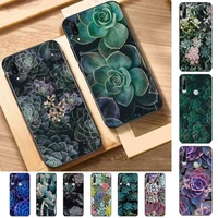 flower succulent phone case for huawei y 6 9 7 5 8s prime 2019 2018 enjoy 7 plus