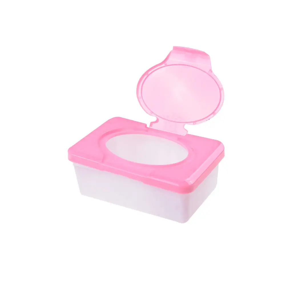 

Plastic Dry Wet Tissue Box Case 1PCS Baby Wipes Press Pop-up Design Home Tissue Holder Accessories Pink blue colors