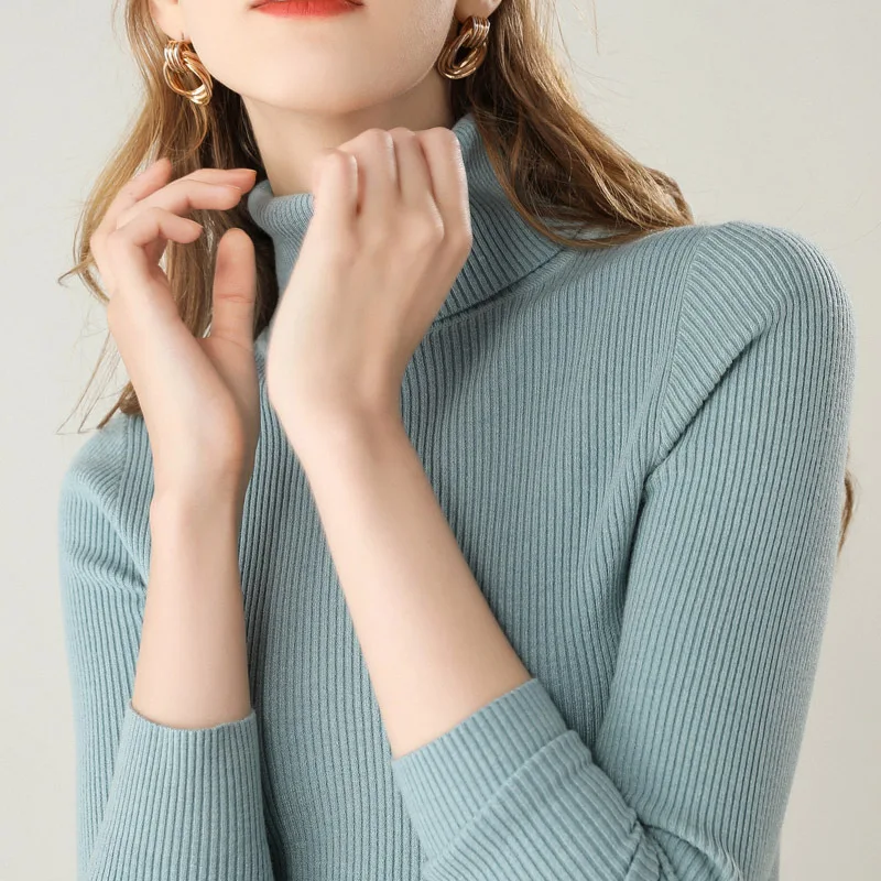 Sherhure 2019 Women Turtle Neck Autumn Sweater Long Sleeve Knitted Slim Fit And Pullovers Pull Femme Tricot | Женская одежда