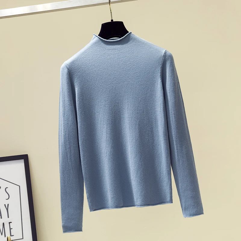 Женский Однотонный свитер с круглым вырезом Женские базовые свитера модная