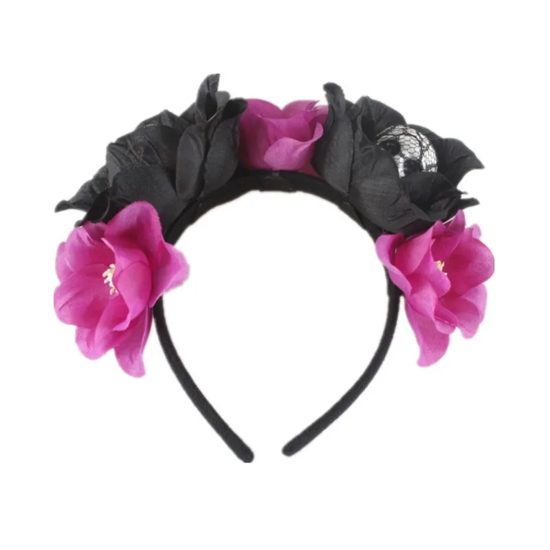 Кружевная повязка на голову с черепом в стиле Хэллоуин ободок для волос