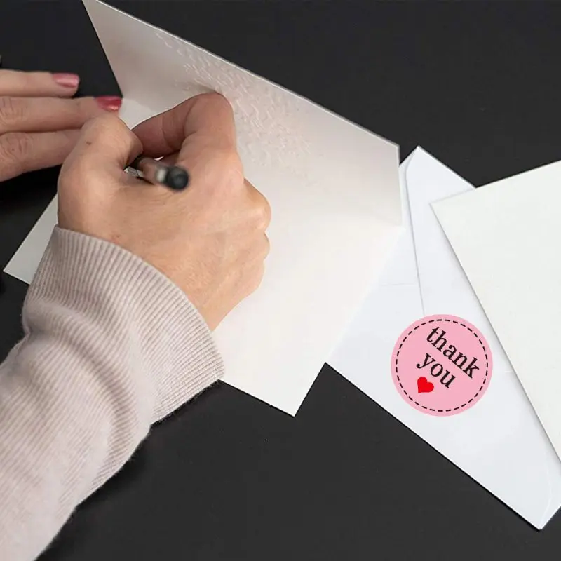 

1 roll (500pcs) Thank You Stickers Handmade Round Packaging Seal Label Scrapbooking Decoration Baking
