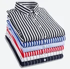 Мужская рубашка с длинными рукавами, приталенная, большого размера, на пуговицах