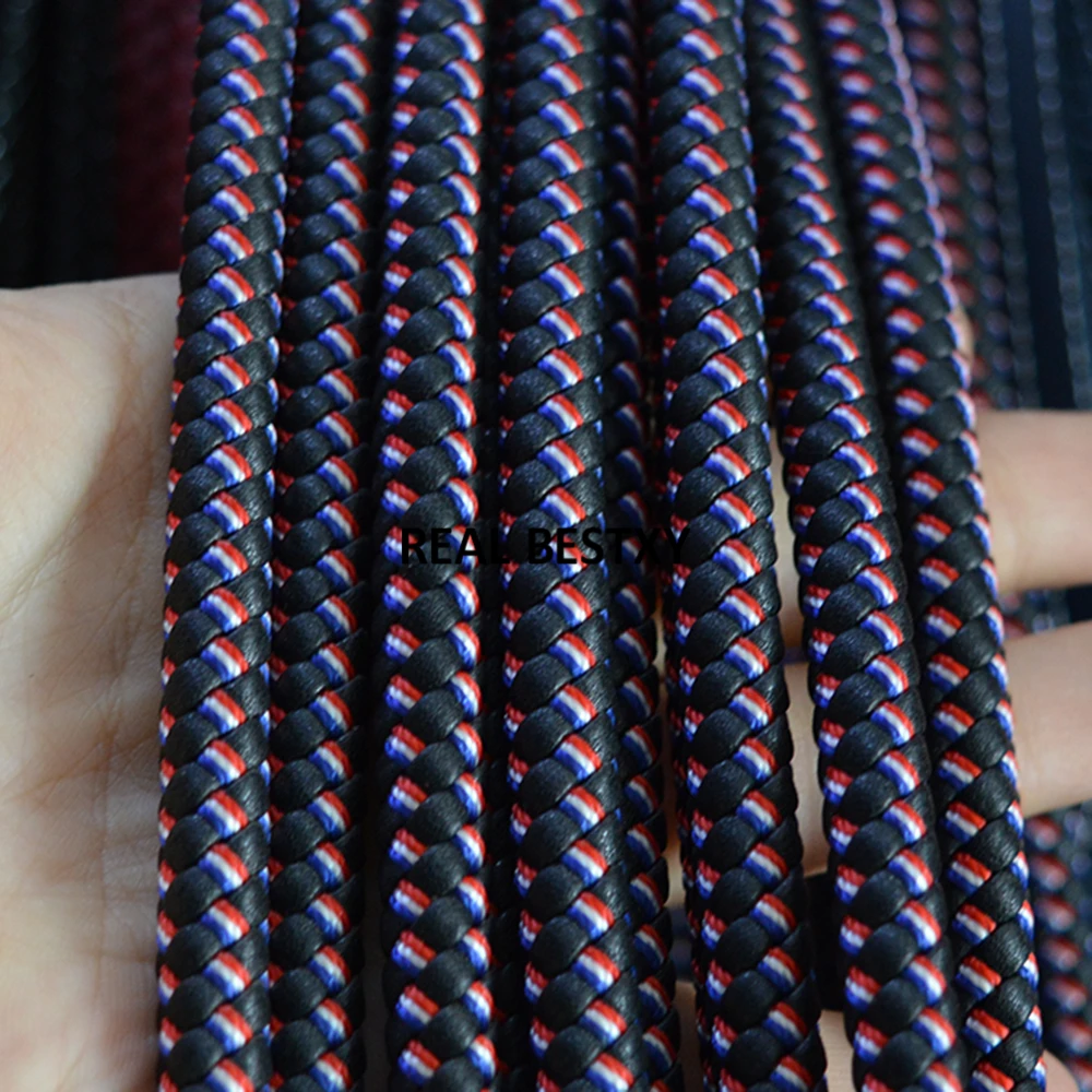D044 5m/lot approx 8mm black braided leather cords with nylon rope braid strings for bracelets finding diy | Украшения и