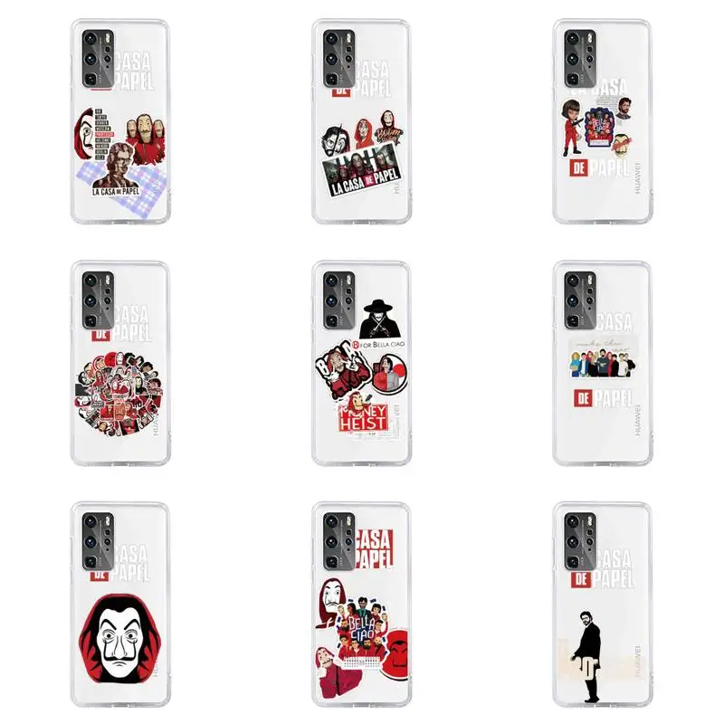 

la casa de papel 1 Phone Case For Huawei P40 P30 P20 Mate Honor 10i 30 20 i 10 40 8x 9x Pro Lite Transparent Cover