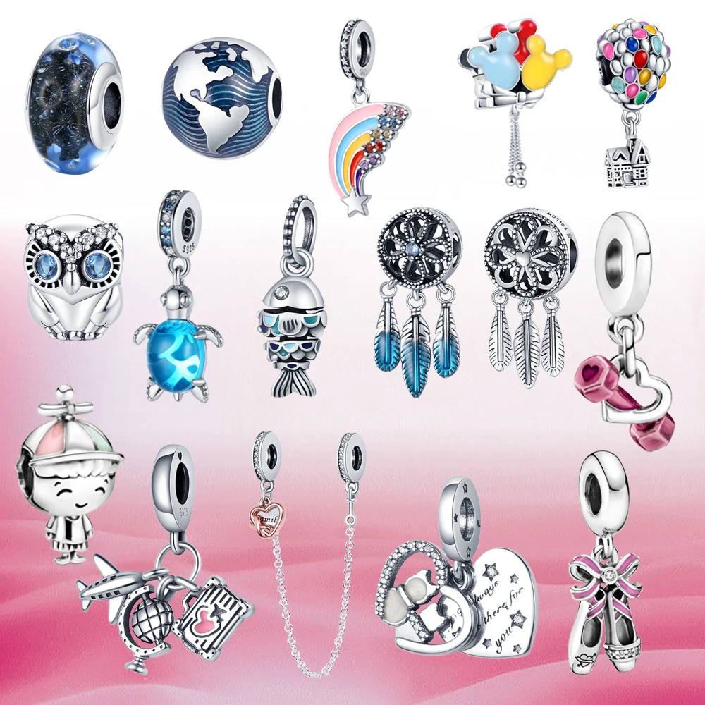 

Gran oferta 100%Plata de Ley 925 Auténtica Colgante Globo Ajuste Original Pulsera Pandora Fabricación Joyería DIY de Moda para