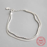 double layer snake bone chain bracelets for women 2019 new trend 100 925 sterling silver fashion ol jewelry