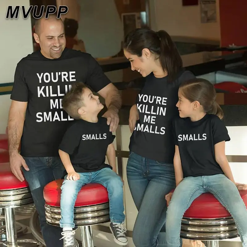 

family tshirts mother and daughter father son short sleeves clothing soft wear print letters casual mommy baby boy girl t-shirt