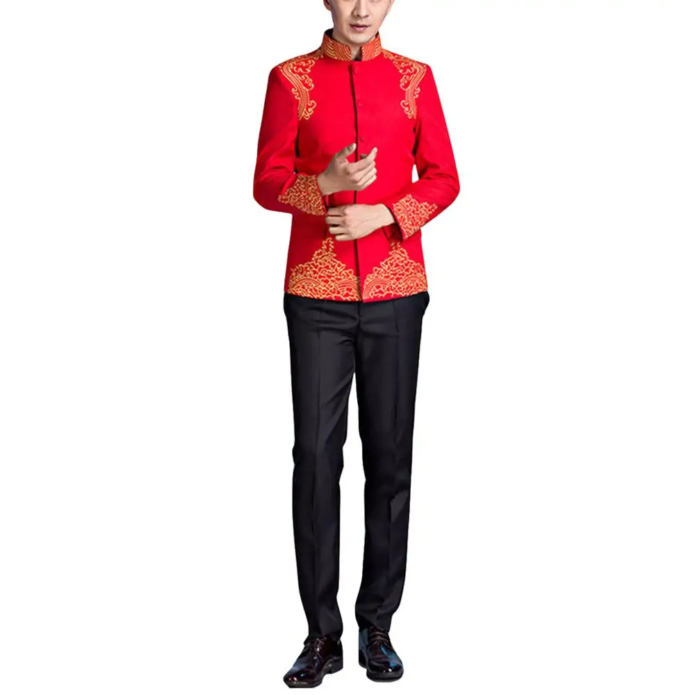 

Костюм мужской для выпускного вечера, пиджак и брюки, новейший дизайн, 2 предмета