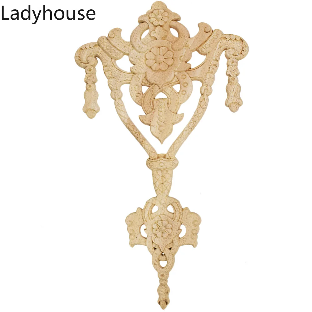 

Аппликация из цельной древесины 24-40 см для двери ворса, декоративный плоский пол, пустой деревянный Рельефный цветок, аксессуары для украше...