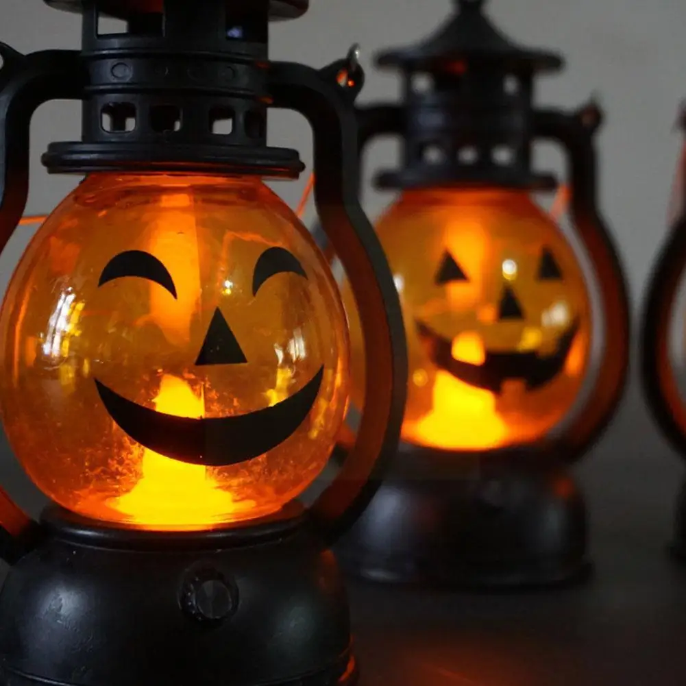 

Portable Pumpkin Head Pony Lantern LED Electronic Decoration Light Kerosene Christmas Halloween Candle Decor Light Retro Ni H4R3