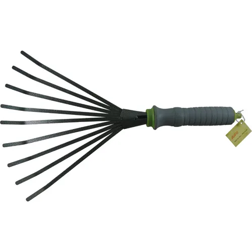 

Garden Small Tool Hand Fan Rake TPR Handle garden metal rake