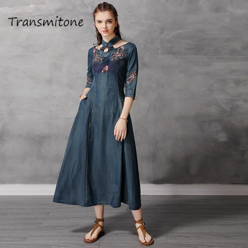 Осеннее женское платье 2019 винтажные Хлопковые женские платья-трапеция с