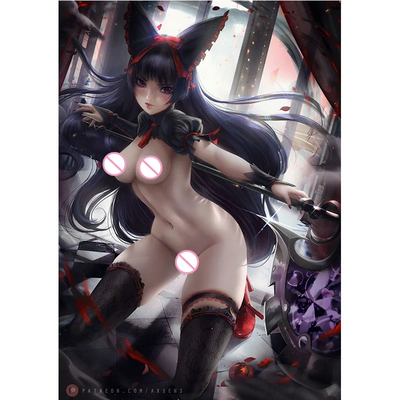 Настенная Картина на холсте с рисунком черной горничной воина телесного цвета