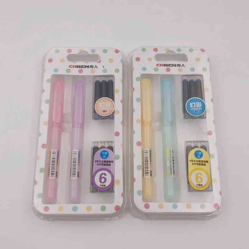 Милый набор перьевых ручек ярких цветов с чернильными ручками роскошные ручки