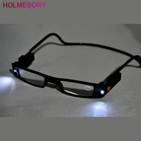 multi functional led light magnetic glasses folding neck reading glasses men women hang magnet reading glasses elderly reader