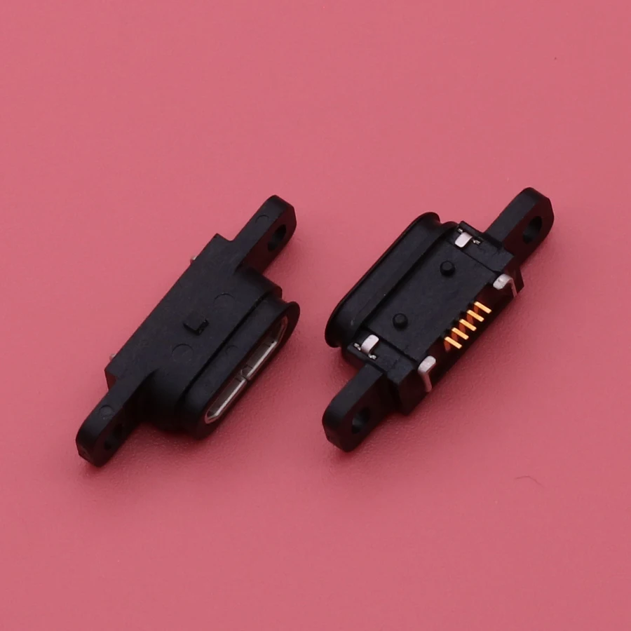 Фото 2 шт. Micro USB 5pin разъем для зарядки док-порт 5P IP67 Водонепроницаемый женский с