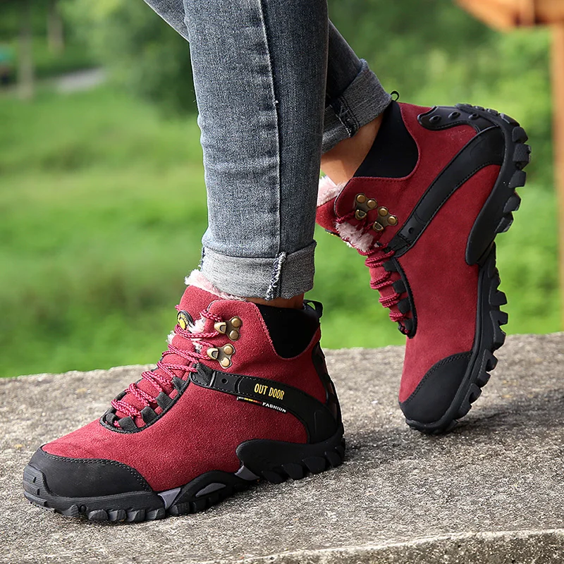 

2020 New Hiking Boots Genuine Leather Hiking Shoes Men Waterproof Trekking Shoes Women Sneakers Brand Military Tactical Boots