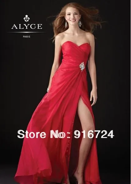 

New Long Strapless Chiffon Evening dress Party dress with Crystals Custom made Red Green all colors