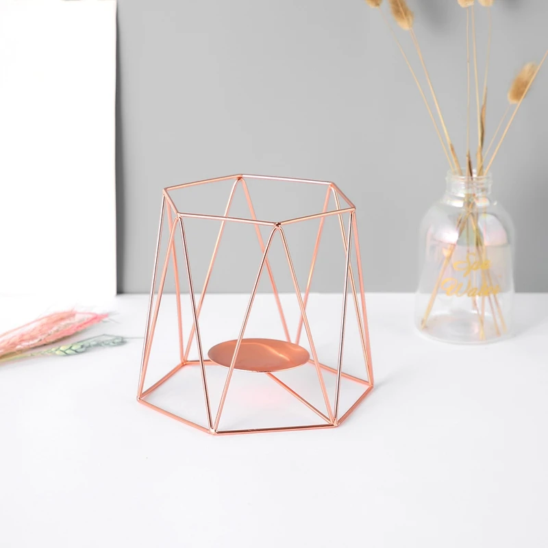 Современный металлический стол розовое золото корзина для хранения