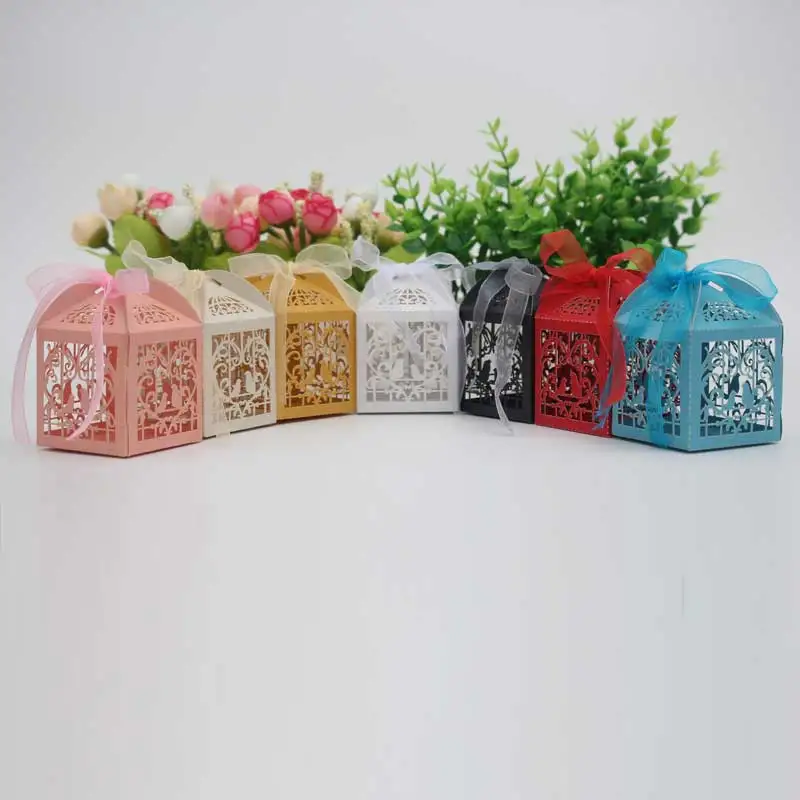 Лидер продаж 10 шт./лот коробки для конфет в виде птиц сердец вечеринки свадьбы