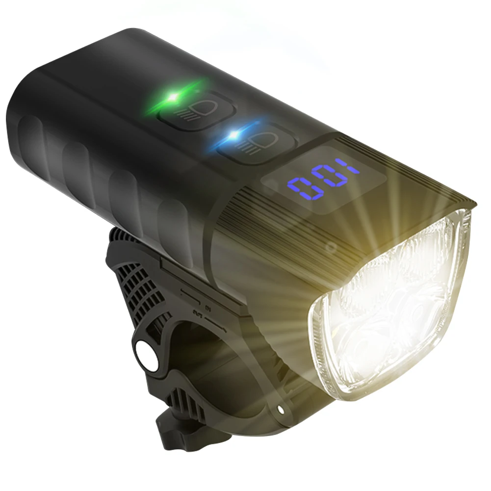 

4xXPG-3 1600LM 6400mAh LED Waterproof Mountain Bike Light Power Display USB Type-C Rechargeable Road Bicycle Lamp Night Riding