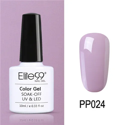 PP024 Elite99 10 мл Гель-лак для ногтей замачиваемый УФ красочный Фиолетовый лак для ногтей художественный Гель-лак для Ногтей Стойкий гель нужен основа и верхнее покрытие - Цвет: PP024
