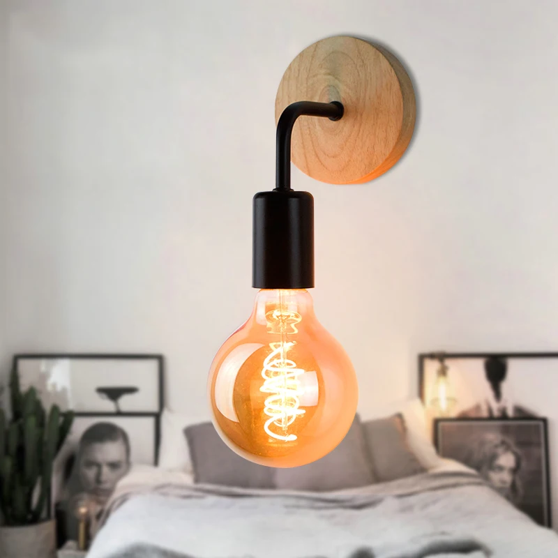 2 шт. деревянный настенный светильник Бра Настенные светильники 85-265 в E27