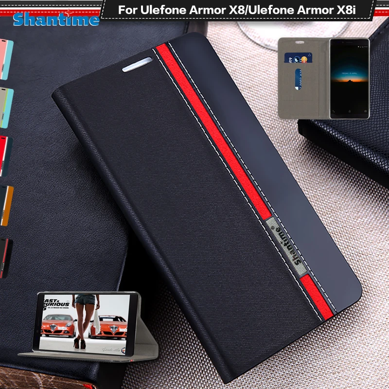 

Чехол-книжка для Ulefone Armor X8, из искусственной кожи, силикон, ТПУ