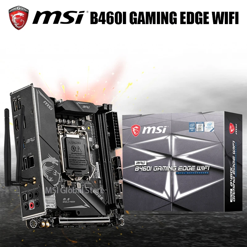 Bestellen LGA 1200 MSI MPG B460I GAMING RAND WIFI Motherboard Unterstützung 10th-Gen Cpu DDR4 2933MHz 64GB PCI-E 3,0 M.2 SATA3 Intel B460 Neue