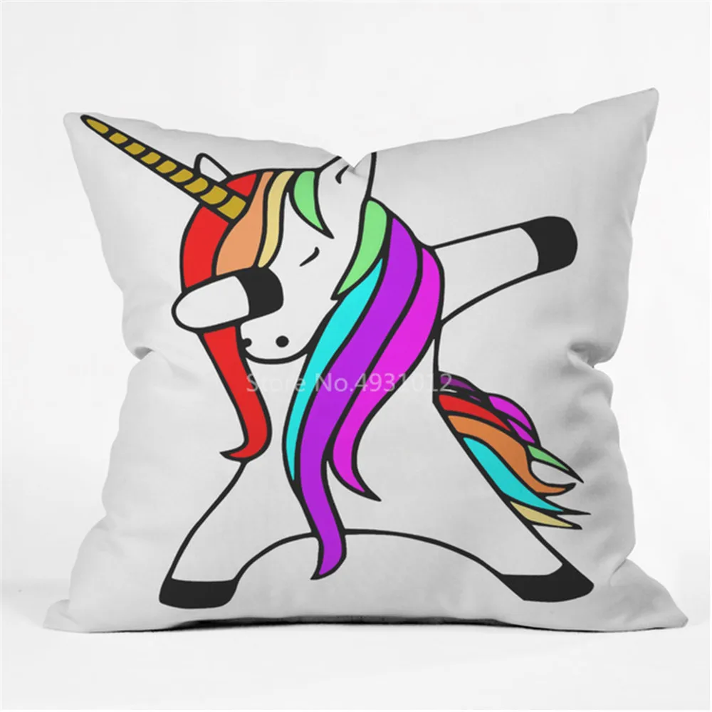 

Rainbow Unicorn Cushion Cover Printed Throw Pillow Case For Home Sofa Bed Car Decor Design by Bedding 45x45cm Dropshipping