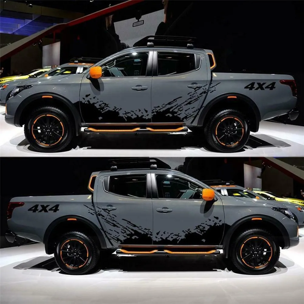 

2PCS Car Sticker 4X4 Auto Black Body Car Decal Decoration Graphics Off Road Splash Stickers Vinyl