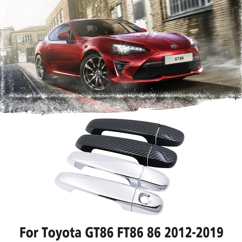 for Toyota 86 GT86 FT86 2012~2019 Carbon Fiber Chrome Door Handle Cover Car Accessories Stickers Trim Set 2013 2014 2015 2016