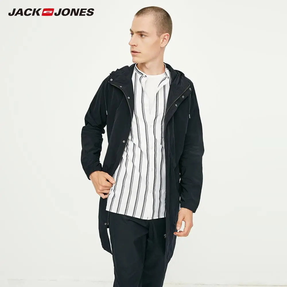 Мужской повседневный Тренч JackJones легкий ветровка с капюшоном 218321543 | Мужская