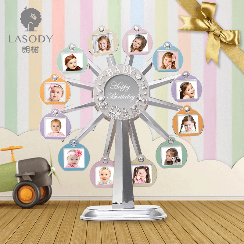 LASODY вращающийся музыка колесо обозрения фоторамка 12 юбилейный сувенир рост