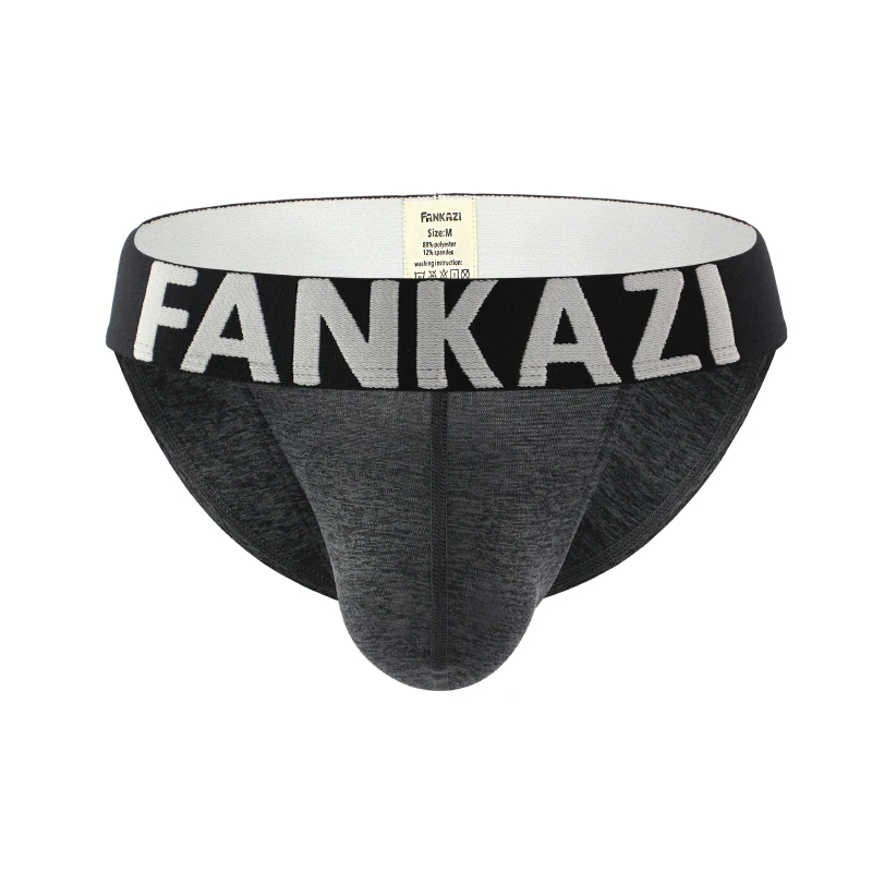 Мужские трусы бикини с карманом AIIOU черные повседневные слипы U образным выпуклым