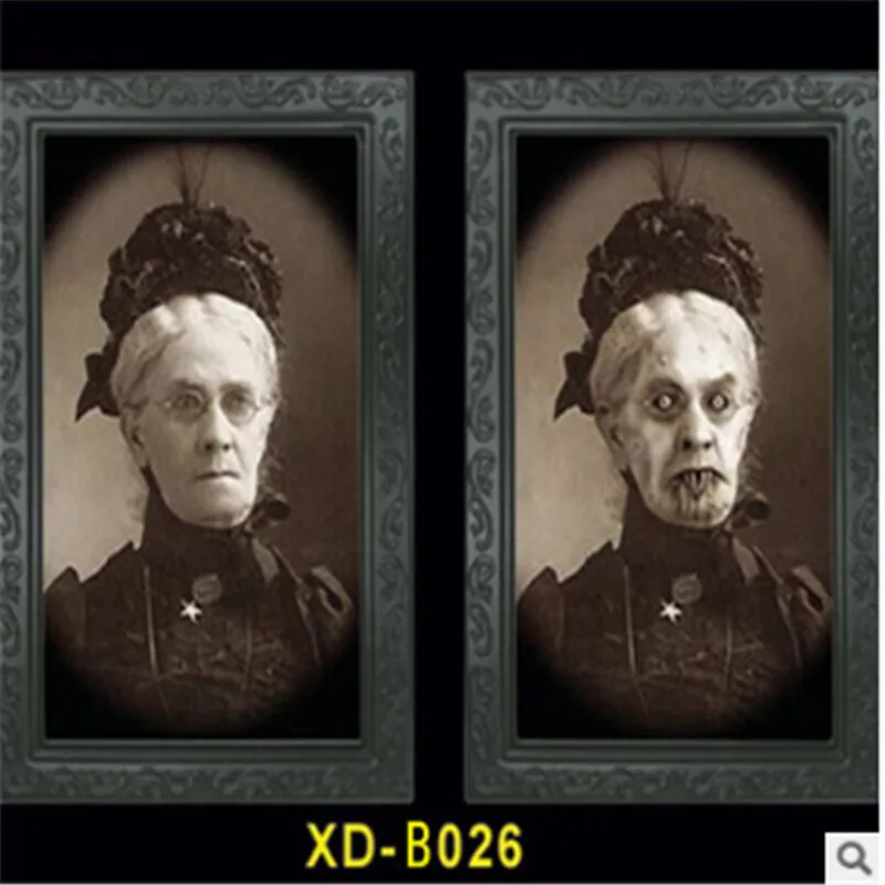 Фоторамка с изображением ужасов, линзовидная, 3D, для изменения лица, фоторамка, страшный портрет, хэллоуинская страшилка, праздничное украшение для вечеринок, реквизит - Цвет: As photo shows