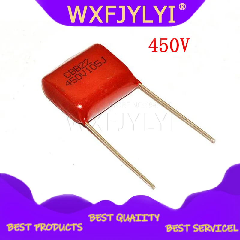 

10PCS 1uF 450V CBB Polypropylene film capacitor pitch 15mm 105 450V 1uF