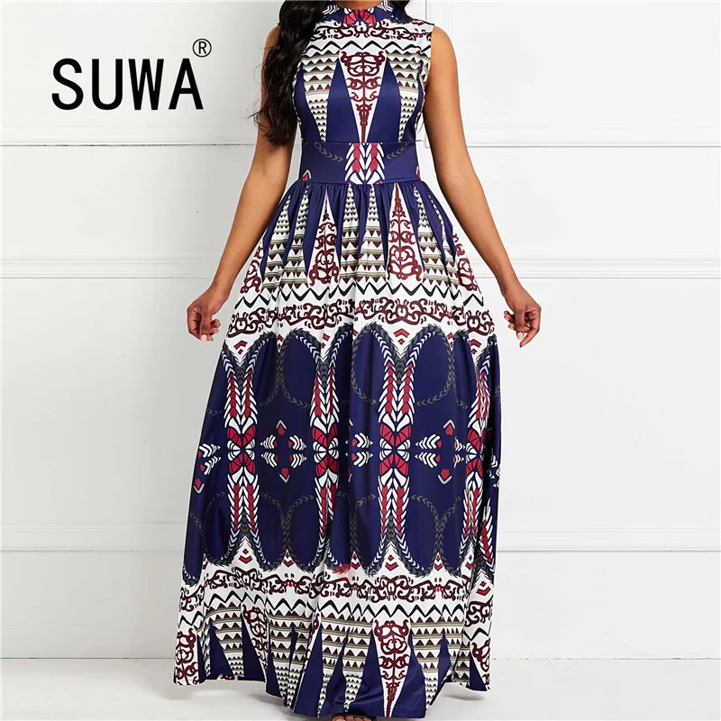 

Женское винтажное платье миди без рукавов, повседневное Элегантное летнее платье с высокой талией в стиле бохо, 2021