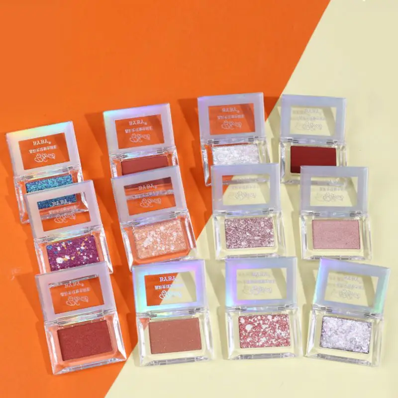 Модные тени для век 6 цветов прессованный блеск макияж продукт мерцающий один